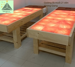 Giường Đá Muối | Giường đá muối sử dụng gỗ thông nhập khẩu